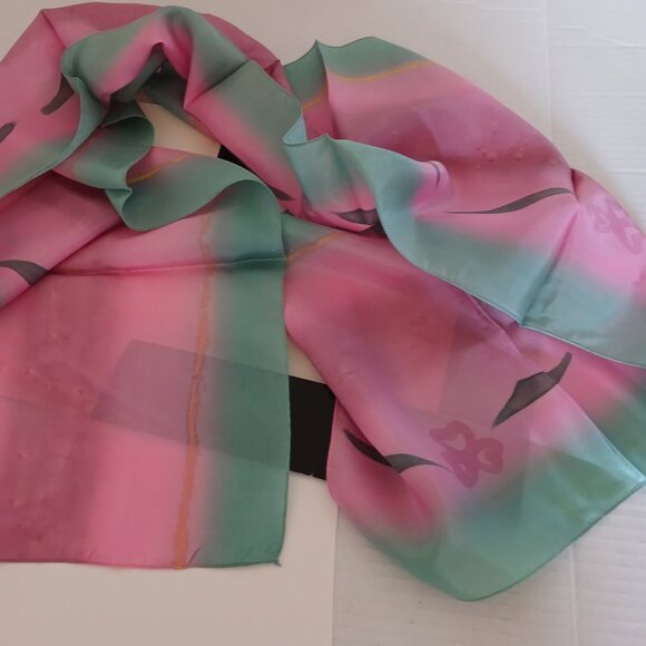 100 % Silk Scarf Made in Canada Hand Painted RARE - Picture 4 of 10